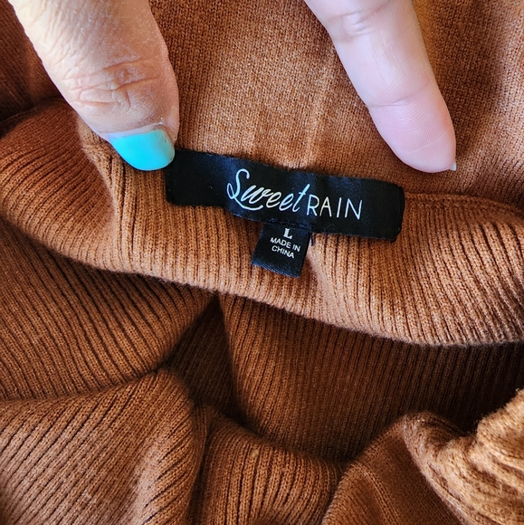 NWOT Sweet Rain Sweater Pencil Skirt With Ruffle Size L - Picture 3 of 4